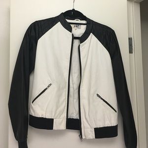 Black and white baseball jacket