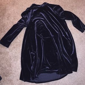 Velvet black back-less dress. High neck dress.