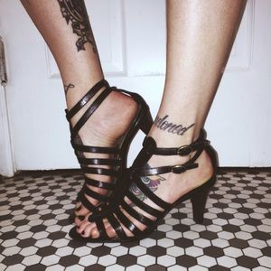 Black leather heels!