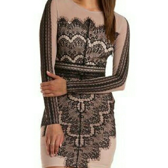 Nude/black party dress