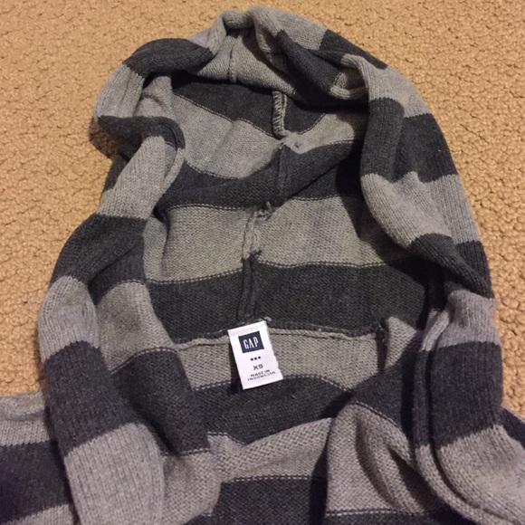 Gap Outlet Long Hooded Stripe Belted Cardigan - Picture 3 of 3