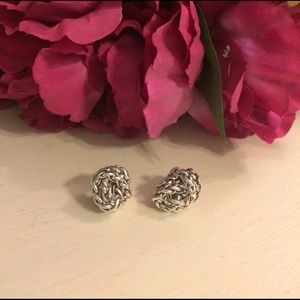 Silver Knotted Earrings