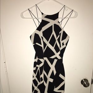 Asymetrical black and white dress
