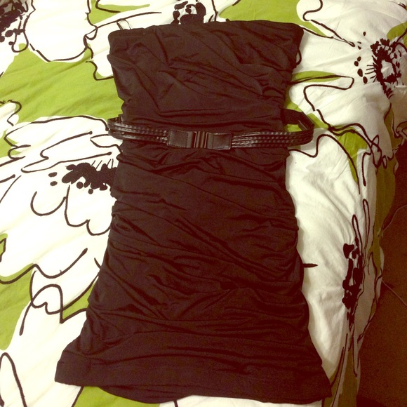 Rouched Little Black Cocktail Party Bodycon Dress