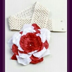 Red-Ivory Flower Belt