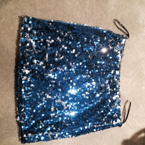Forever21 blue sequin mini skirt