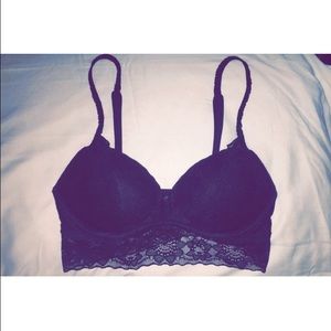 VS PINK black lace push up bralette