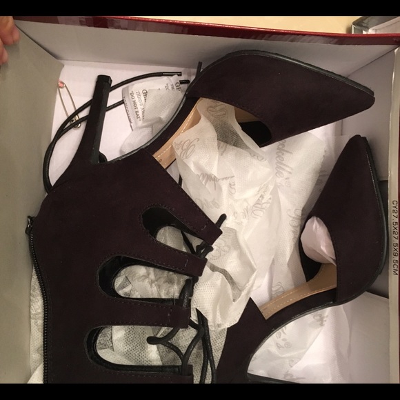 Black lace up heels