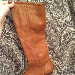 INC brand genuine leather flat boots