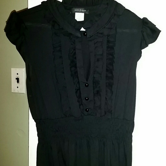 Black ruffled dress