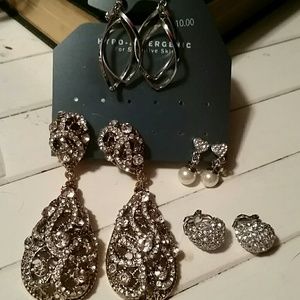 4 Pairs of Clip on Earrings