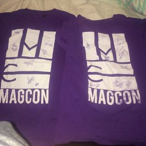 2 signed Magcon shirts by all the Original boys.