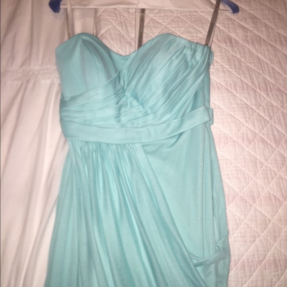 David's Bridal strapless bridesmaid dress. Worn 1x - Picture 2 of 3