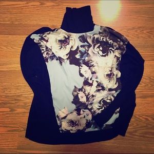 Floral Turtle Neck Sweater