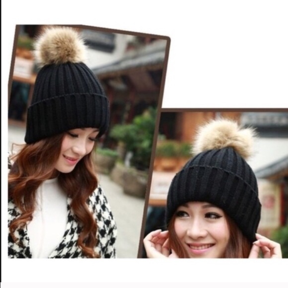Black Fur Beanie Hat - Picture 2 of 4