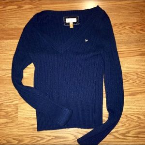 Navy Blue V Neck Sweater