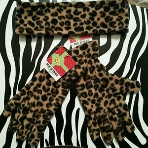 Leopard Print Headband and Glove set