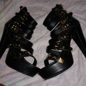 Black Gladiator Heels