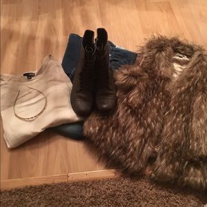 Madden girl dark brown combat boots size 7.5