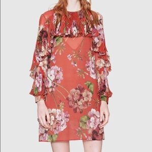 Gucci Blooms print silk georgette dress