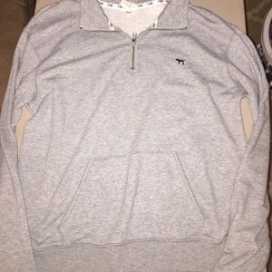 Gray pullover w/ a print on the back (4th pic)