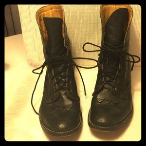 Black leather Morgan boots