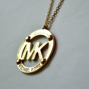 " Mk " necklace gold color