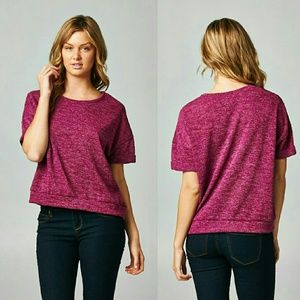 "BELLA" Cuffed short sleeve top