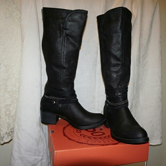 SO Shoes - NEW Suede Leather Boots Black