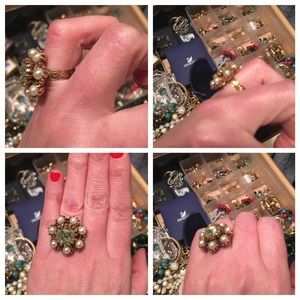 Vintage Cocktail Pearl Ring