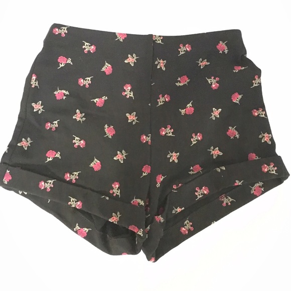 High waisted floral shorts