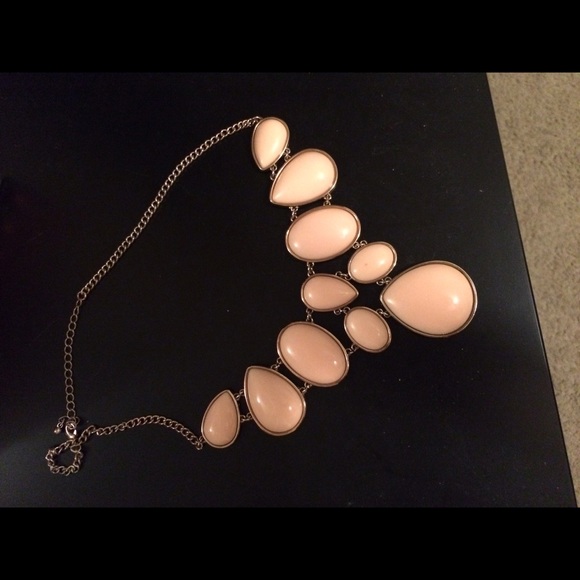 Peach bobble necklace