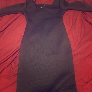 A long navy blue dress