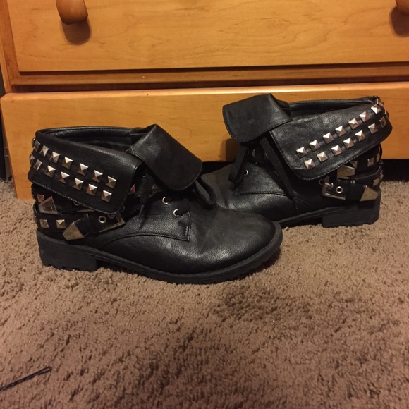 Charlotte Russe studded, short combat boots