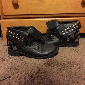 Charlotte Russe studded, short combat boots