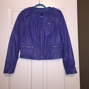 Lavender leather moto jacket
