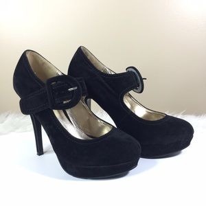 "Mary Jane" style Suede Pumps