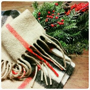 Plaid cashmere scarf