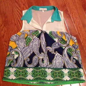 Jealous Tomato paisley crop tank