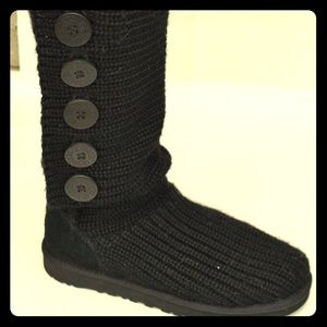 UGG Classic Cardy Sweater Boots - BLACK