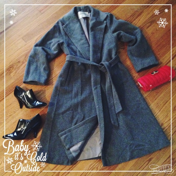 Vintage Heather Gray Wool Robe Coat
