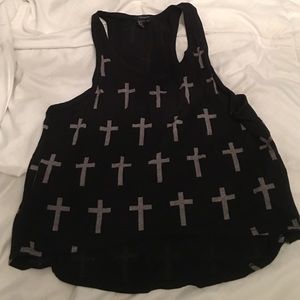 Forever 21 crop cross shirt