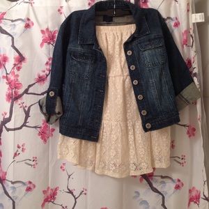 Cute cream floral tube top