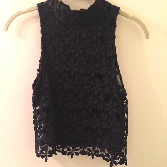 LF black lace top
