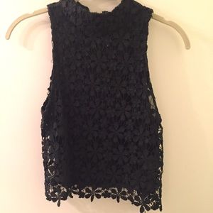 LF black lace top
