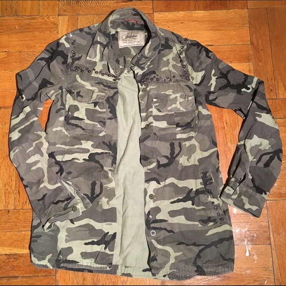 Zara Studded Camo Jacket/Shirt