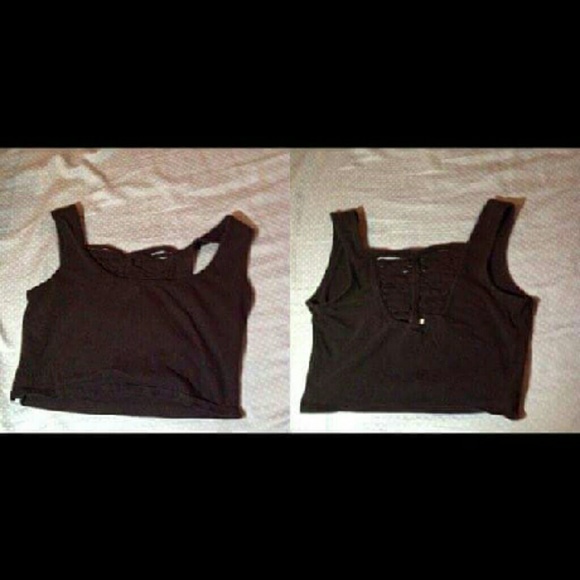 Black crop tang top