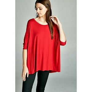 "SARAH" Red round round neck top