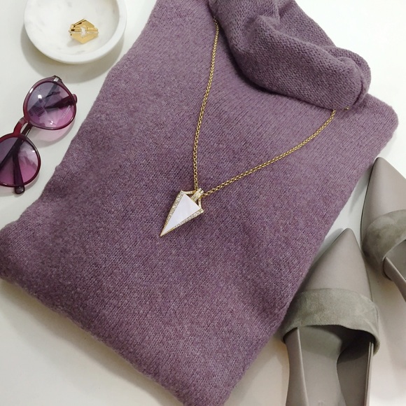 Lou & Grey Sweaters - Mauve Funnel Neck Side Slit Sweater