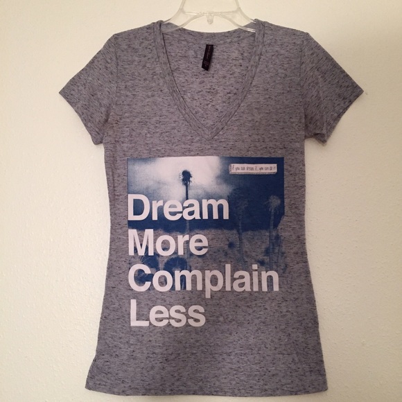 Grey V-Neck Graphic Tee